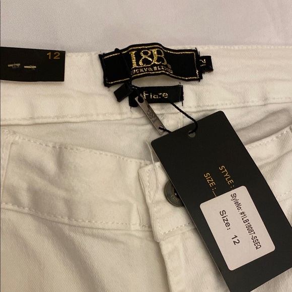 L&B white sequin flare jeans. Size 12 NWT - Picture 7 of 16